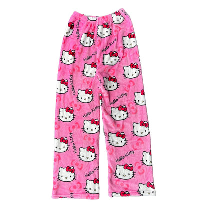 Cozy Up in Style with Y2K Hello Kitty Pajama Pants - Sanrio Anime Sleepwear for Couples and Home Leisure