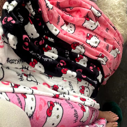 Cozy Up in Style with Y2K Hello Kitty Pajama Pants - Sanrio Anime Sleepwear for Couples and Home Leisure